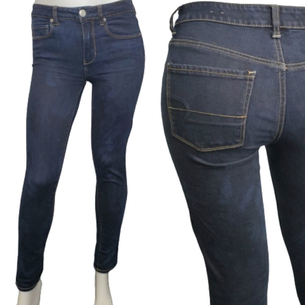AMERICAN‎ EAGLE jeans hi-rise skinny dark wash 4